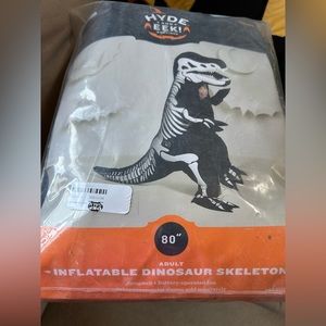 Adult 80” inflatable skeleton dinosaur costume